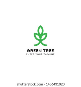 Vector Green tree Leaf Logo Design, Eco Concept.