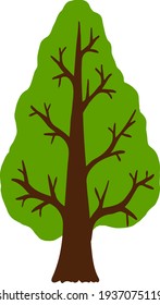 Vector green tree on white background