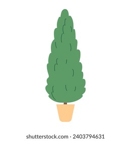 Vector green tree on white background