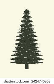 vector green tree silhouette illustration