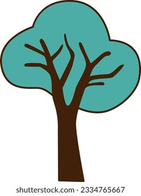 Vector green trees flat icon. Vector Beautiful green leaves, Spring time trees, Natural forest plant, Ecology garden icon.