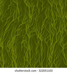 Vector Green Trees on Green  Background. Green Natural Pattern
