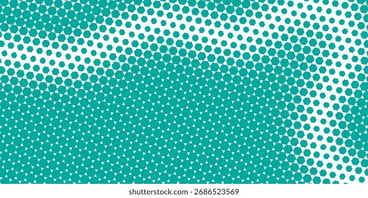 Vector green triangle halftone gradient top and bottom. Comic effect. Isolated on a white background.