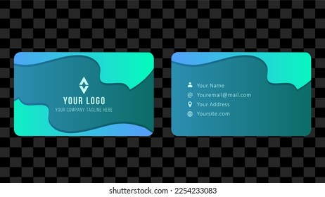 Vector green turquoise abstract creative business cards set template