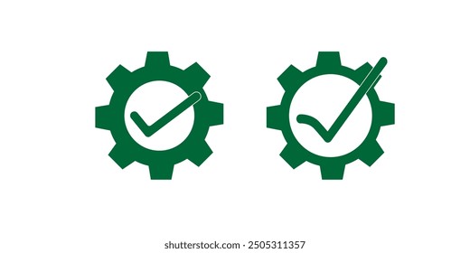 Insignia verificada verde Vector. Marca de verificación icono realista. Aceptado