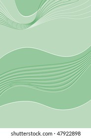 Vector green vertical banner with white lines