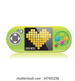 vector Green Video game Controller Icon. game pad or video game console icon