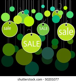 vector of green vignettes with sale