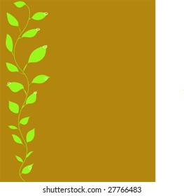 vector green vines on brown