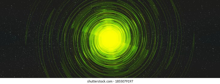 Vector Green Virus black hole on Cosmic Universe background on interstellar Galaxy,Free Space For text.