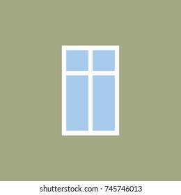 Vector green wall with a window 