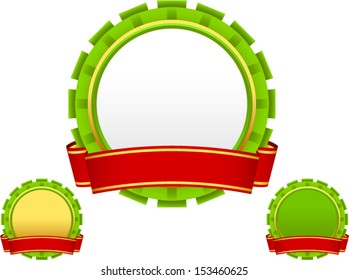 vector green warranty banner - Separate layers for easy editing