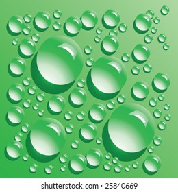 Vector green water bubbles