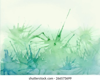 Vector green watercolor background for your creativity