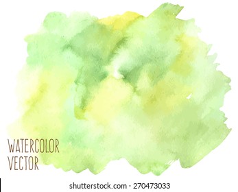 Vector green watercolor textured background for design