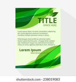 vector green wave brochure flyer template design