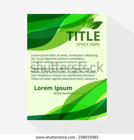 vector green wave brochure flyer template design