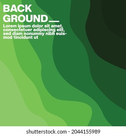 Vector green wave layer forming concept pattern background abstract flat design style illustration.