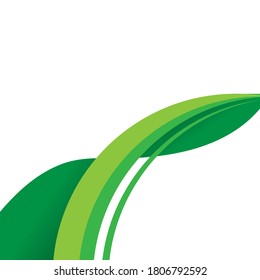 Vector green wavy wave abstract swoosh background. Wavy waves banner color line for web banner. 