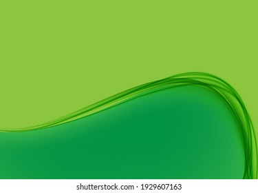 Vector green wavy wave abstract swoosh background. Wavy waves banner color line for web banner. 