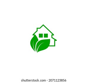 icono de la web verde vectorial para casa privada hecho de materiales ambientales