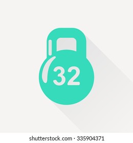 Vector green weight icon on white background 