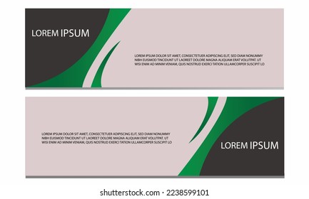 Vector green and white abstract geometric design banner web template
