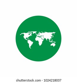 Vector green and white flat earth icon