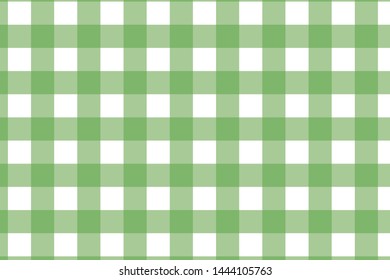 Vector Green and white Gingham check pattern design illustration for fabric printing