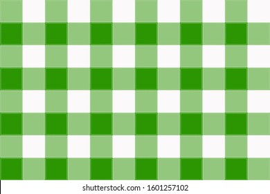 vector Green and white Gingham check pattern design illustration for printing on paper, wallpaper, covers, textiles, fabrics, for decoration, decoupage, and other.