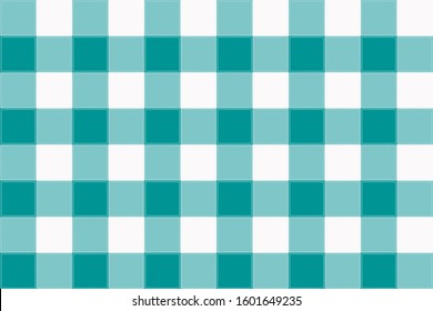 vector Green and white Gingham check pattern design illustration for printing on paper, wallpaper, covers, textiles, fabrics, for decoration, decoupage, and other.