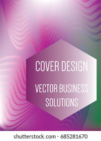 Vector green, white, pink, purple modern A4 business cover design. Futuristic neon metallic glitch background. Gradient iridescent poster template, abstract shapes, geometric halftone hipster banner.