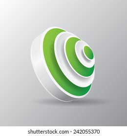 vector green and white target icon. vector glossy target symbol design element