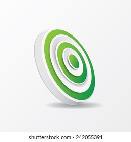 vector green and white target icon. vector glossy target symbol design element