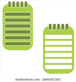 vector green and white two notepad and writing pad memo pad to do list pad