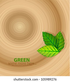 Vector green wood background