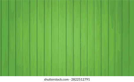 Vector green wood texture featuring vertical planks. Perfect as a vibrant backdrop, background, or banner for eco-friendly and nature designs. clean, visually appealing wooden paneling layouts.