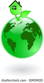 the vector green world globe