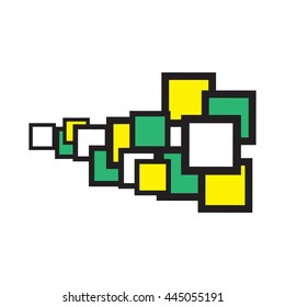 Vector green yellow abstract. Minimal style background. Modern geometric shape. Business sale label.