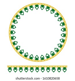 Vector green yellow Circle Decoration Traditional House of Old Jakarta, Indonesia