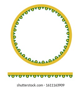 vector green yellow Circle Decoration Traditional House of Old Jakarta, Indonesia