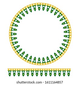 vector green yellow Circle Decoration Traditional House of Old Jakarta, Indonesia