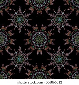 Vector green and yellow damask lace floral ornament. Delicate intricate decorated for wedding ceremonies, anniversary, party, events.