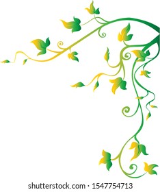vector of green and yellow flowers for invitation card and congratulation card designs. white background