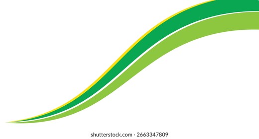 Vektor grüne und gelbe Linie Hintergrund Kurve Element mit weißem Raum für Text und Nachricht Design, überlappende Ebenen, eps 10