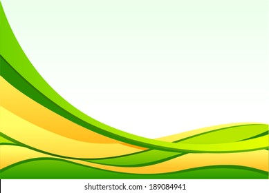 vector green and yellow wave background 2 - Separate layers for easy editing