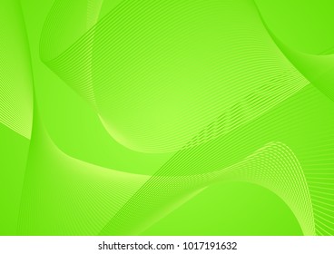vector, green and yellow wavy lines, color transition