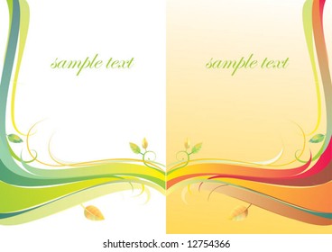 Vector - green-autumn paper for image or text.