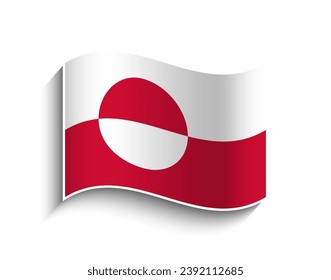 Icono de la bandera ondulante del vector de Groenlandia