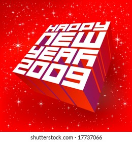 Vector greeting card 2009. Editable